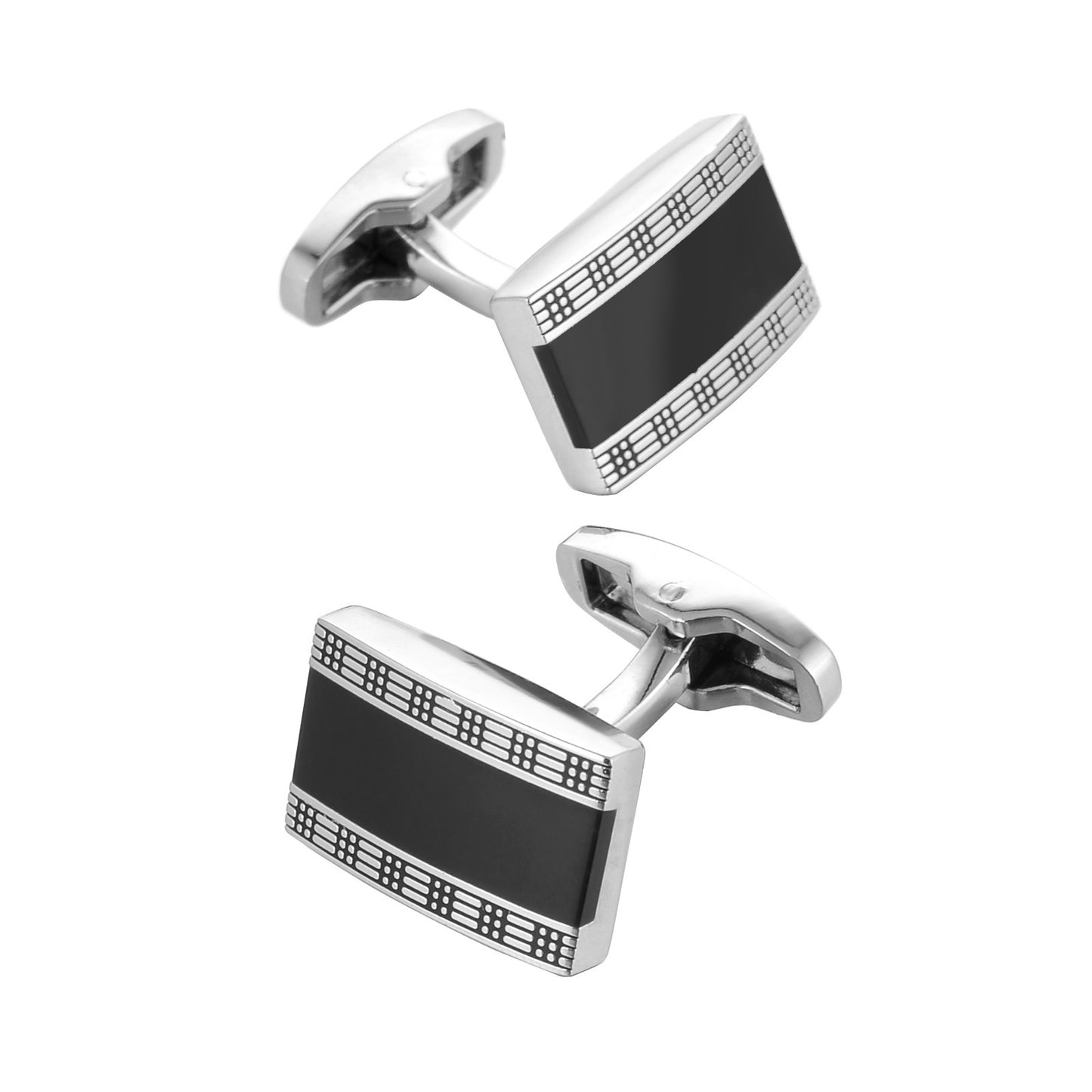 Black Enamel Business Suit Shirt Cufflinks