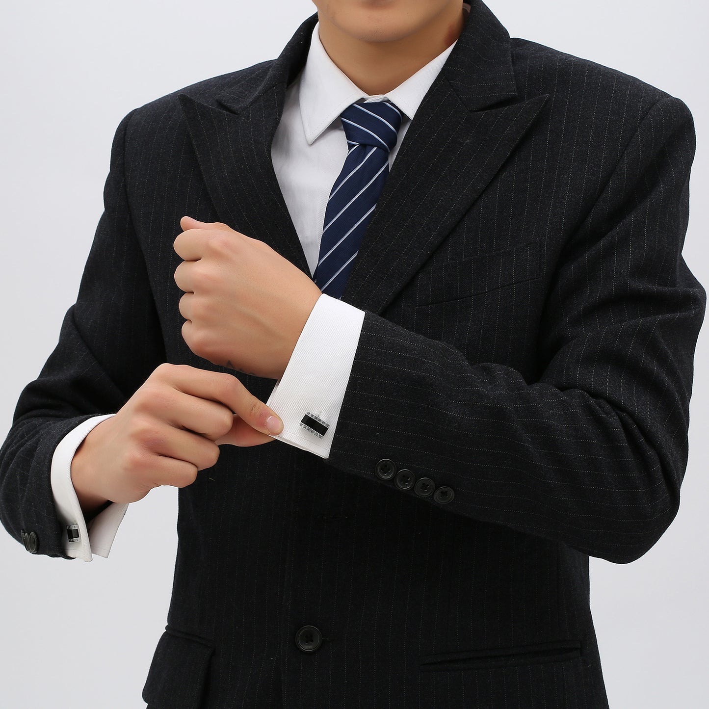 Black Enamel Business Suit Shirt Cufflinks