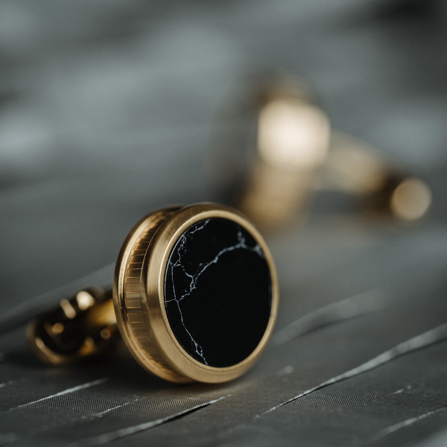 French Style Black Marble Cufflinks
