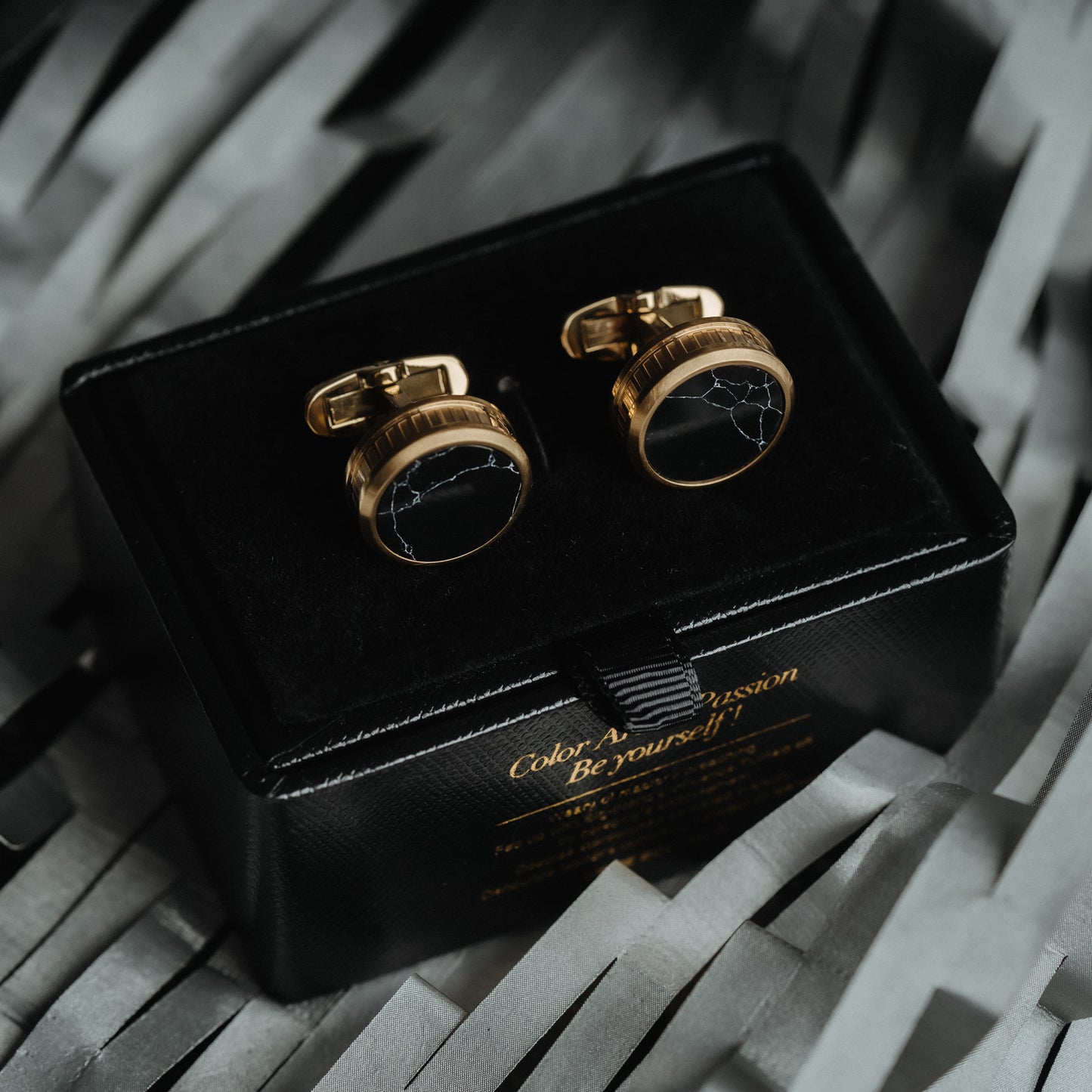 French Style Black Marble Cufflinks