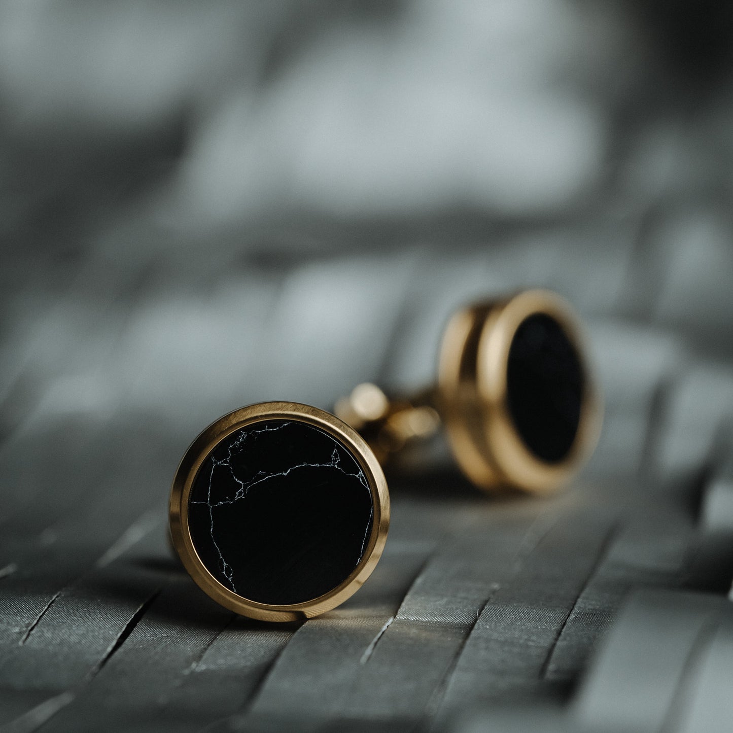 French Style Black Marble Cufflinks