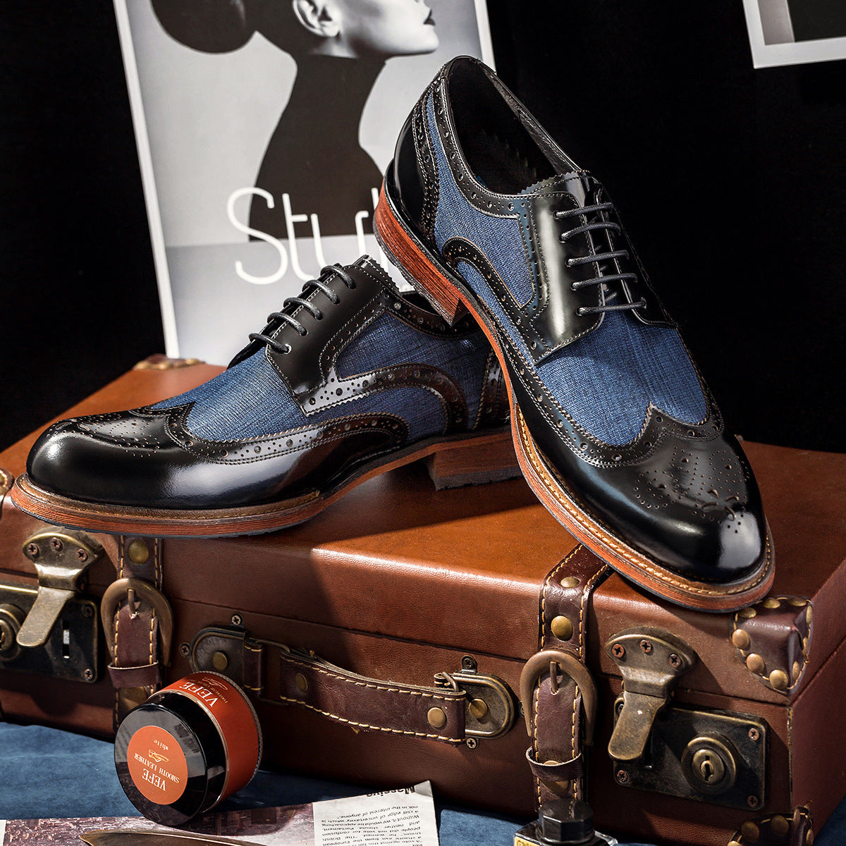 Mixed Colour Block Business Formal Shoes