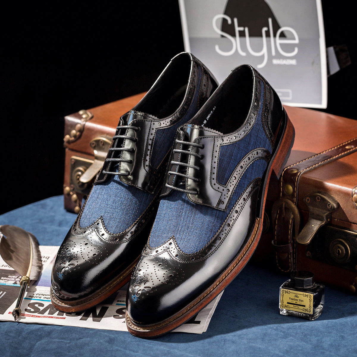 Mixed Colour Block Business Formal Shoes
