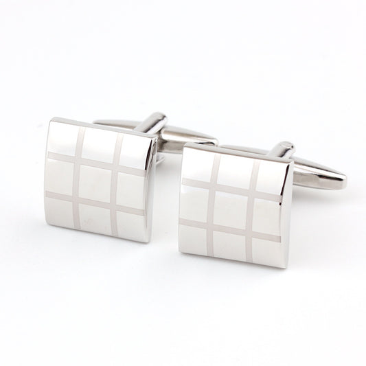 Square Plaid French Cufflinks