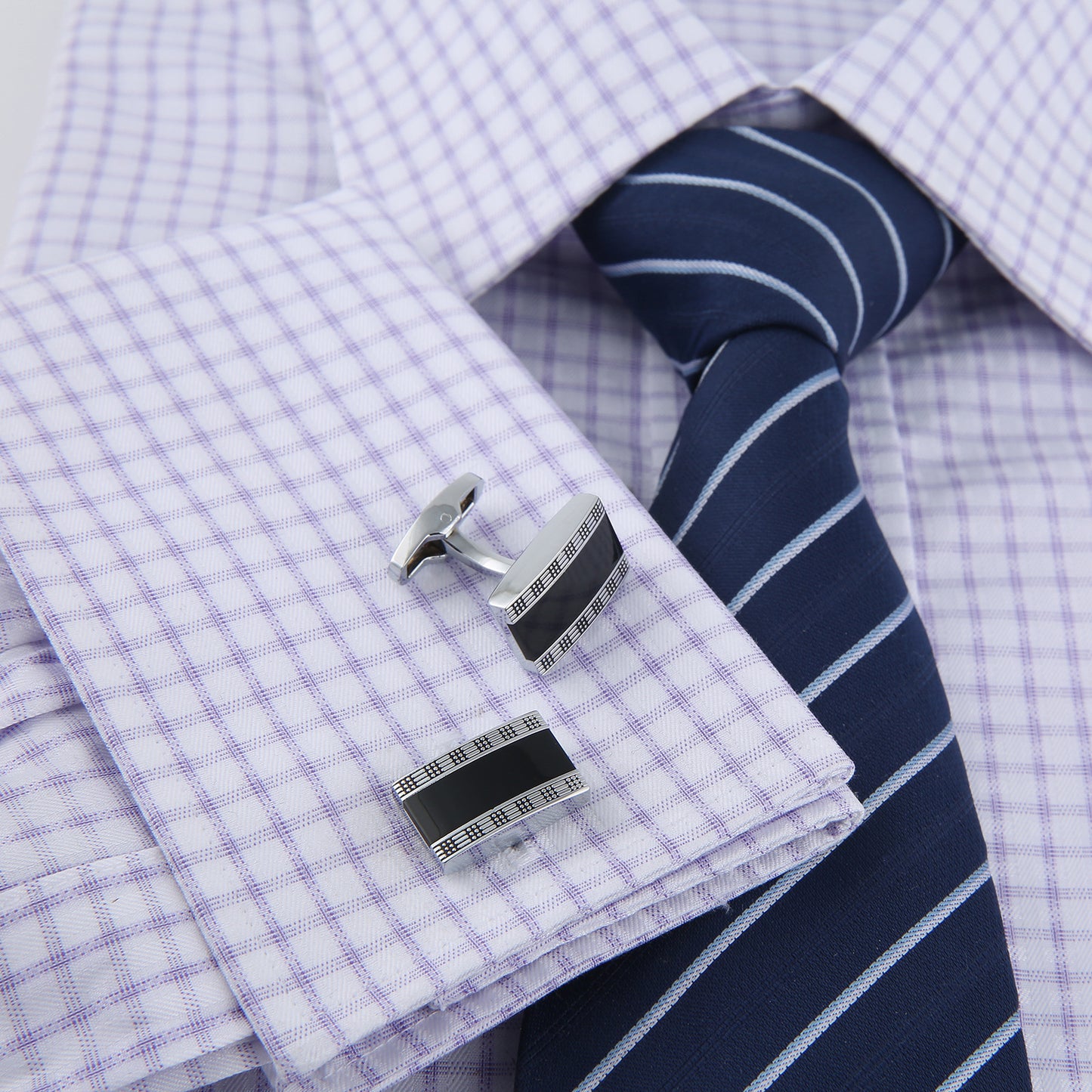 Black Enamel Business Suit Shirt Cufflinks