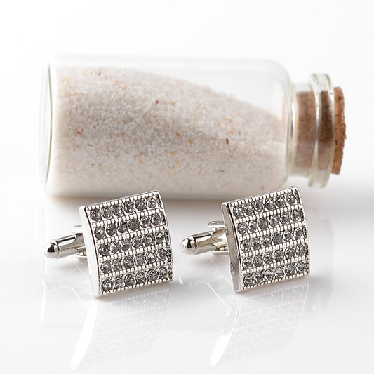Fashion Diamond Square French Styled Cufflinks
