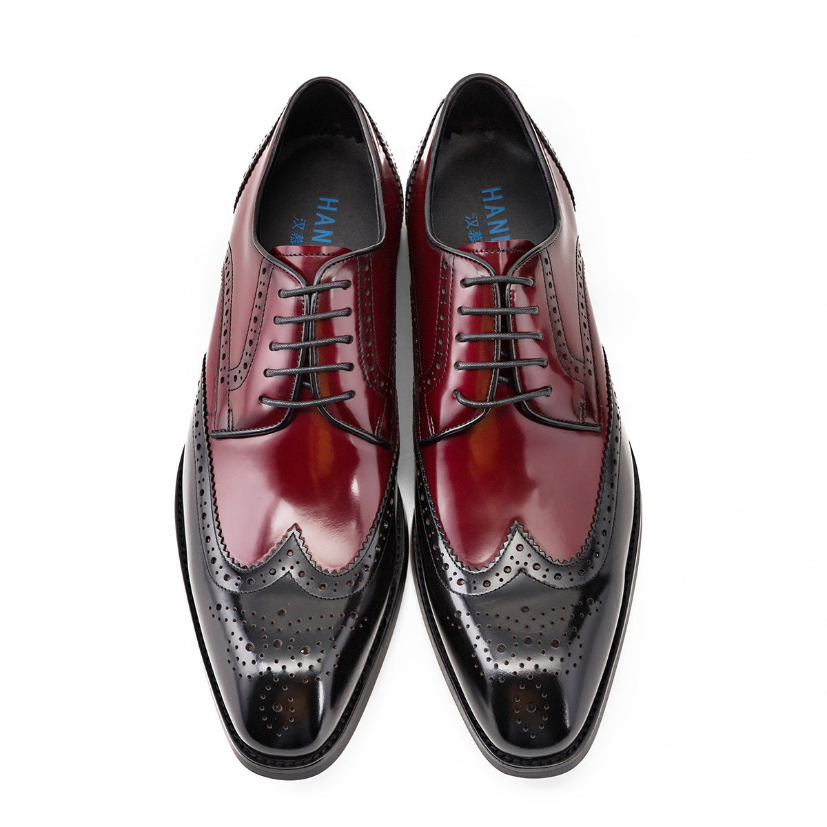 Business Formal Wear Leather Shoes British Square Cowhide Shoes