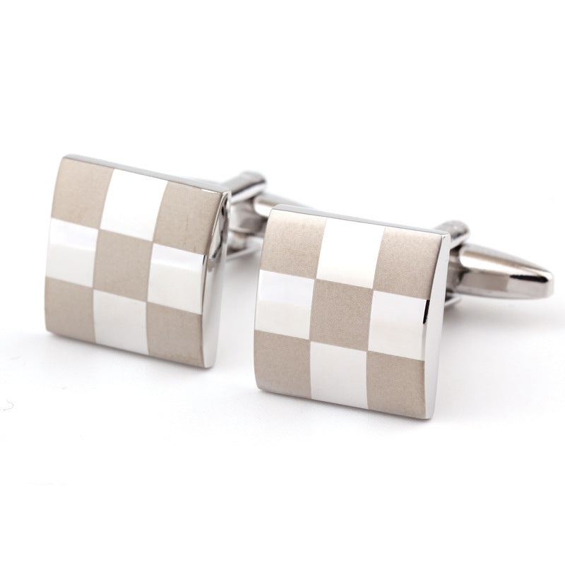 Square Plaid French Cufflinks