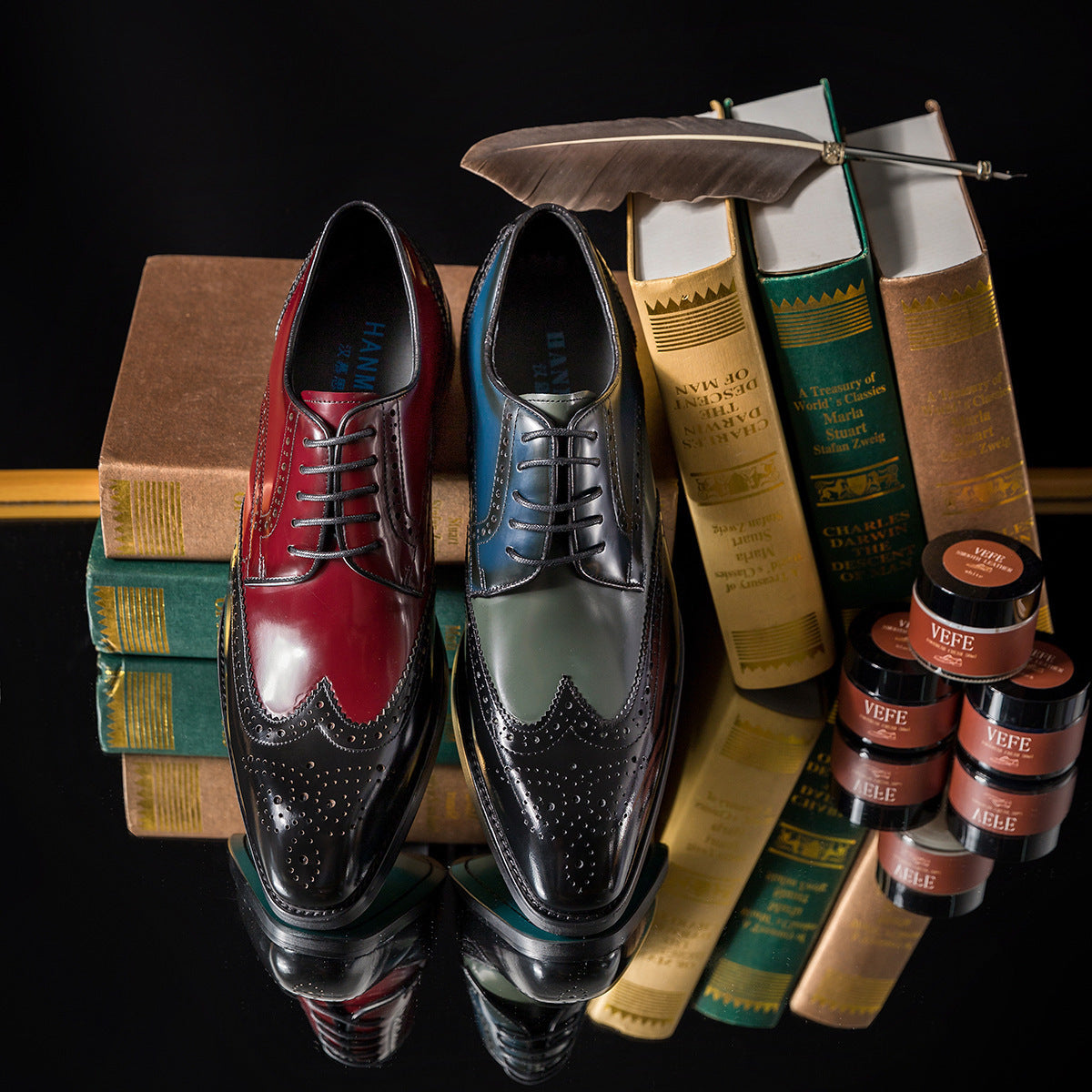 Business Formal Wear Leather Shoes British Square Cowhide Shoes
