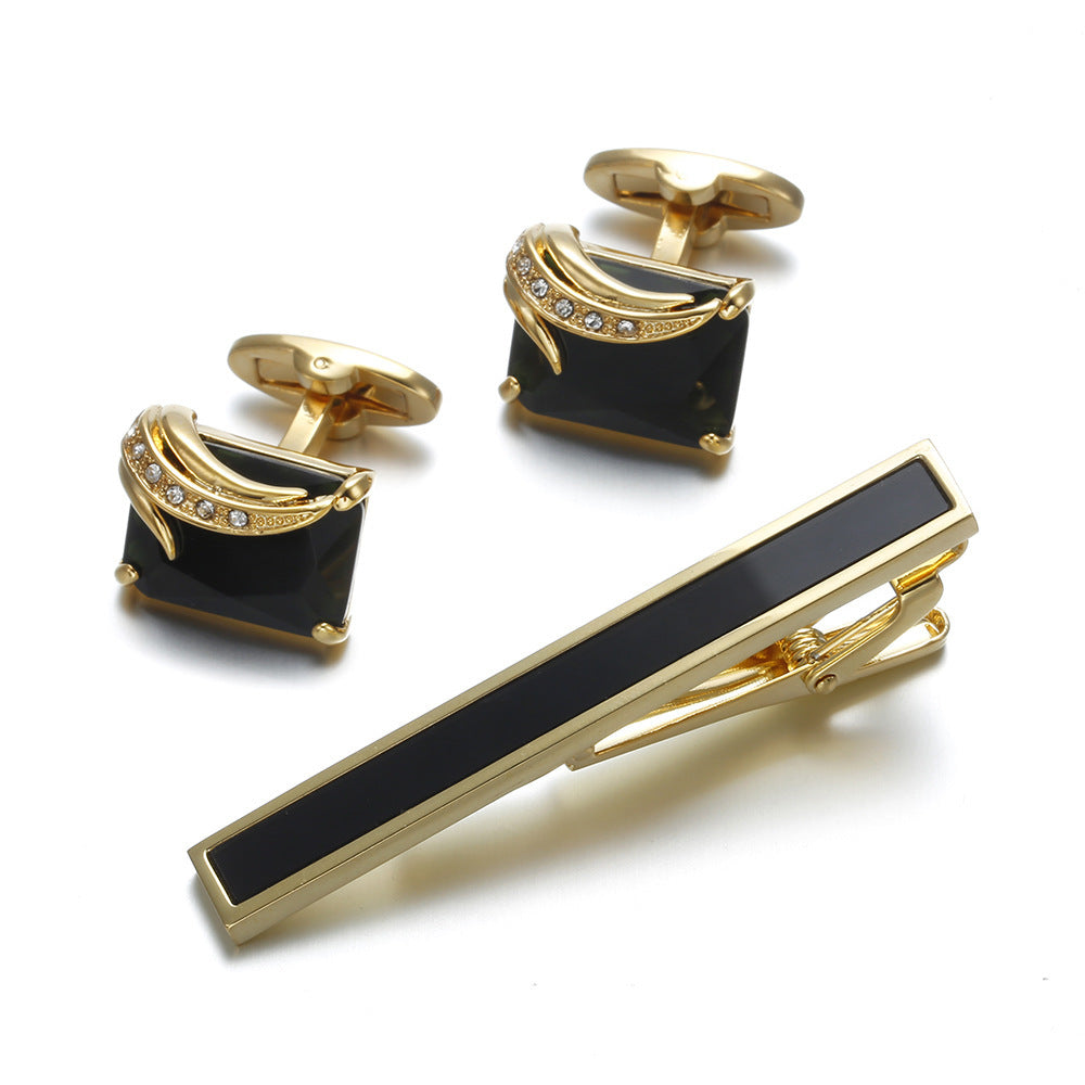 Fashion Tie Clip Cufflinks Set