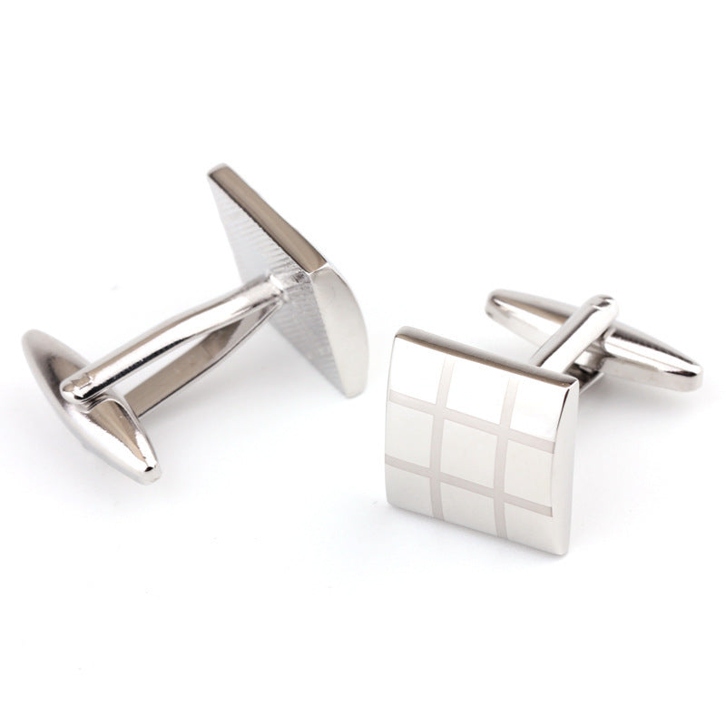 Square Plaid French Cufflinks