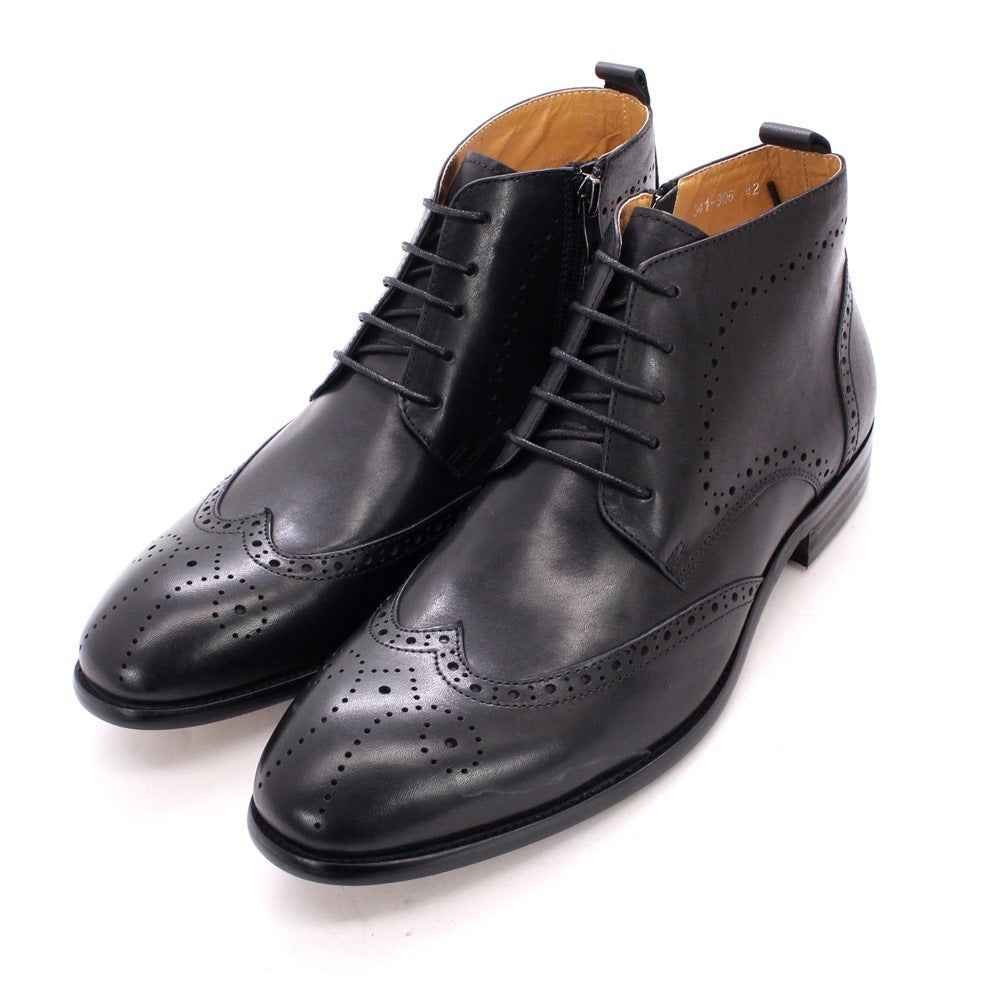 Side Zipper Leather Martin Formal Boots