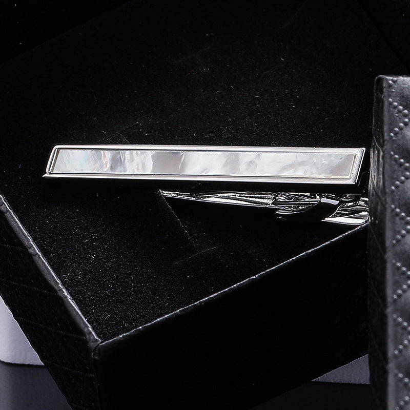 Shell White Tie Clip