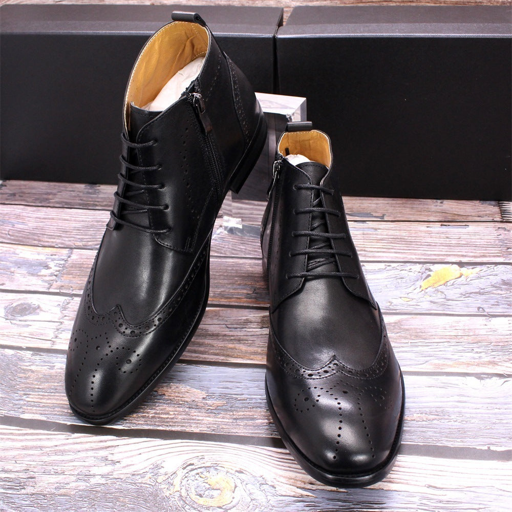 Side Zipper Leather Martin Formal Boots