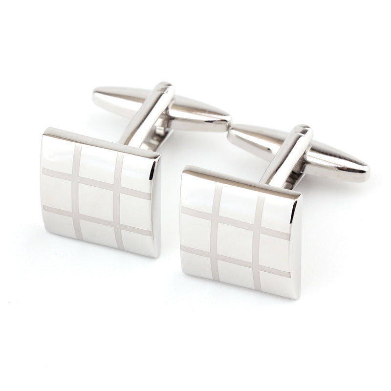 Square Plaid French Cufflinks