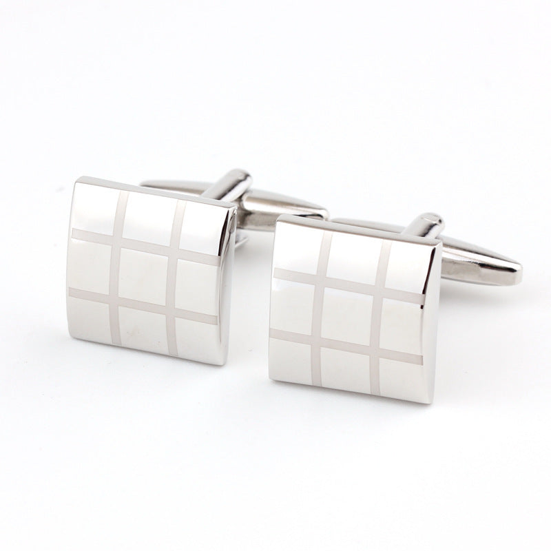 Square Plaid French Cufflinks