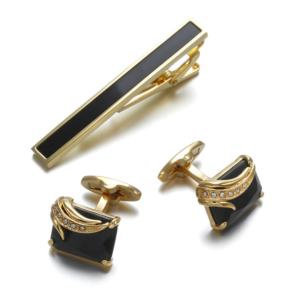 Fashion Tie Clip Cufflinks Set
