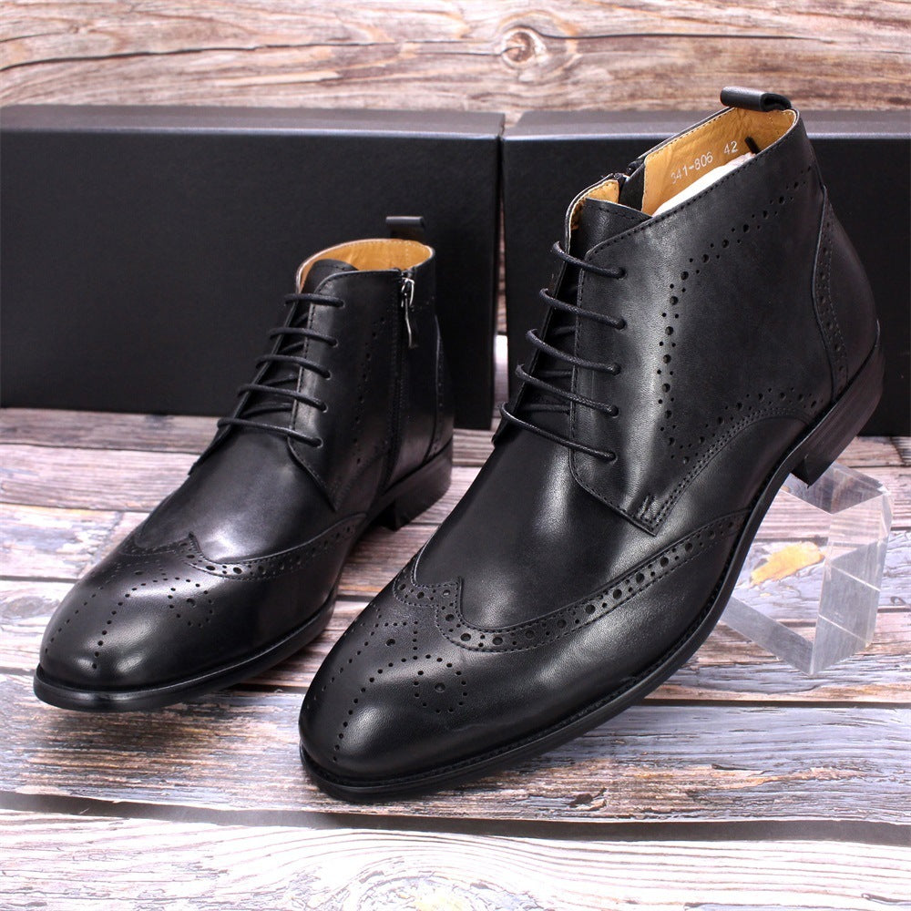 Side Zipper Leather Martin Formal Boots