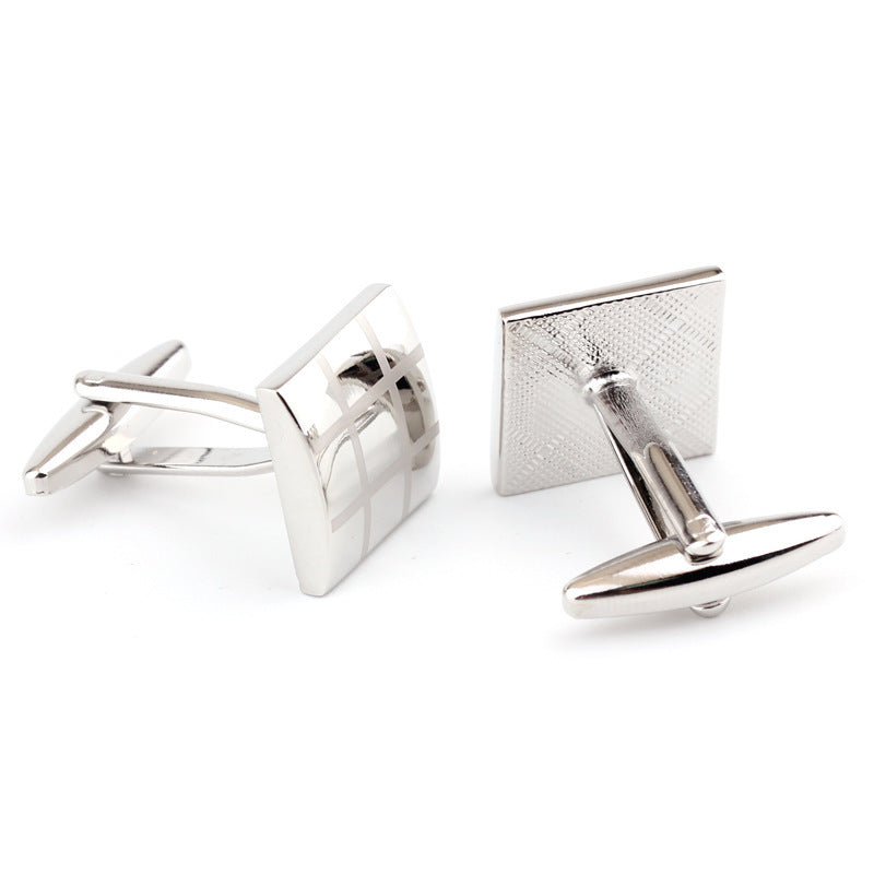 Square Plaid French Cufflinks