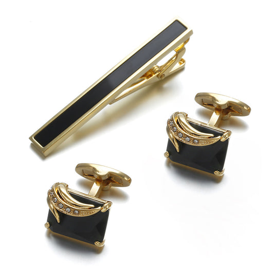 Fashion Tie Clip Cufflinks Set