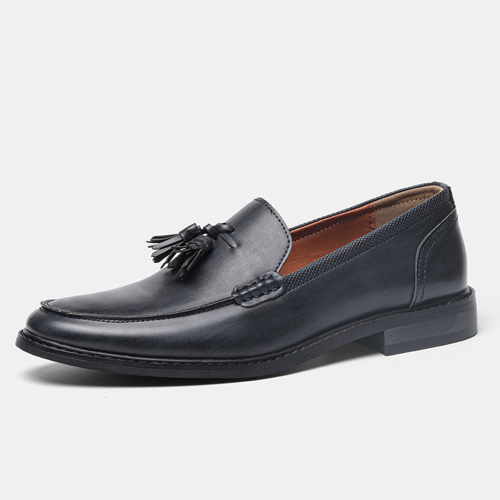 American Wood Grain Tassel Formal Slip-on Loafers